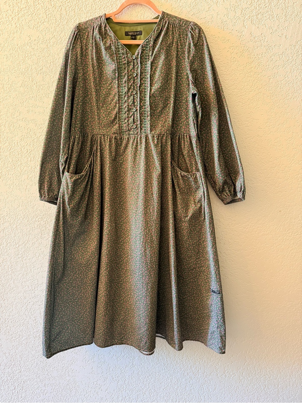 THURSDAY ISLAND Vintage Cottagecore Floral Print 100% Cotton Maxi Dress Sz Small